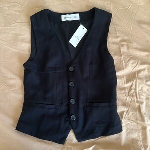 nwt hollister cotton black basic vest xxs